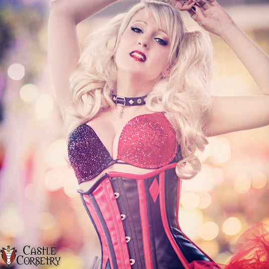 34C Harley Quinn Rhinestone Front Clasp Bra