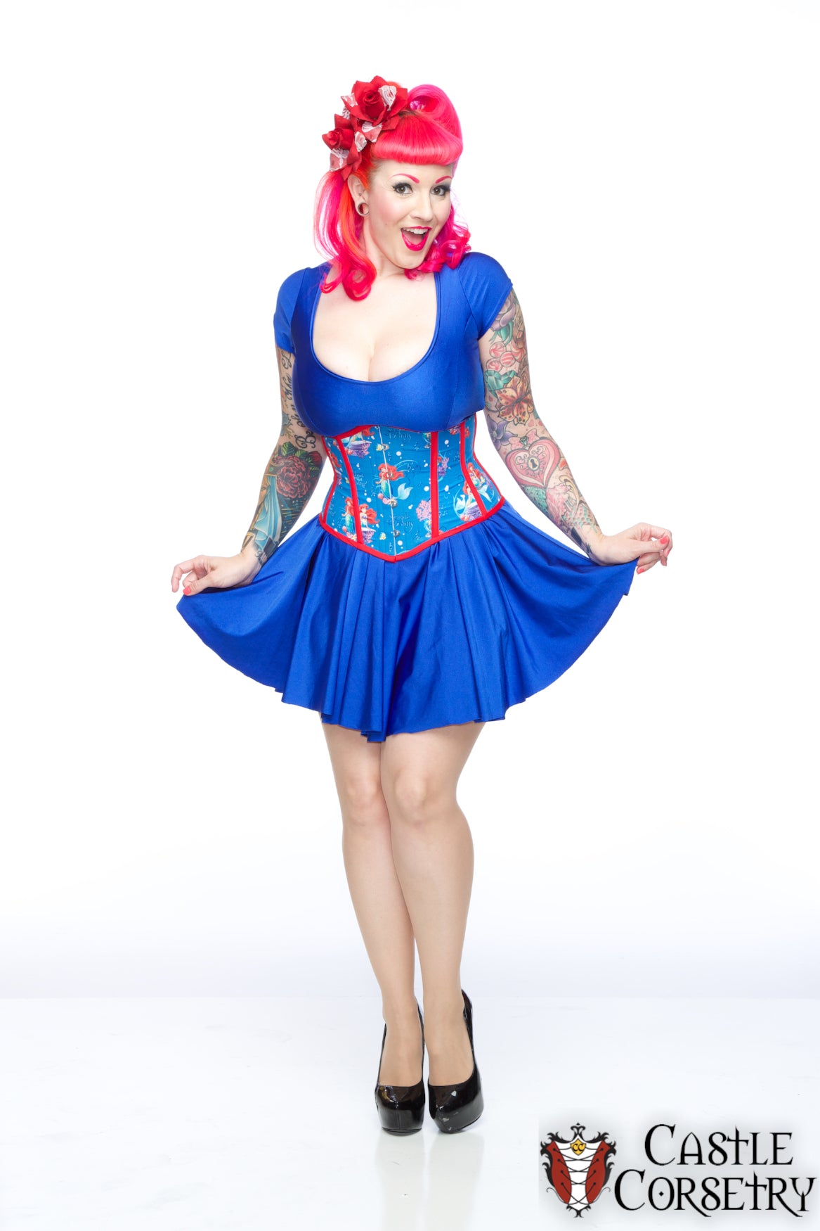 Size 26" Mermaid Red Waist Cincher