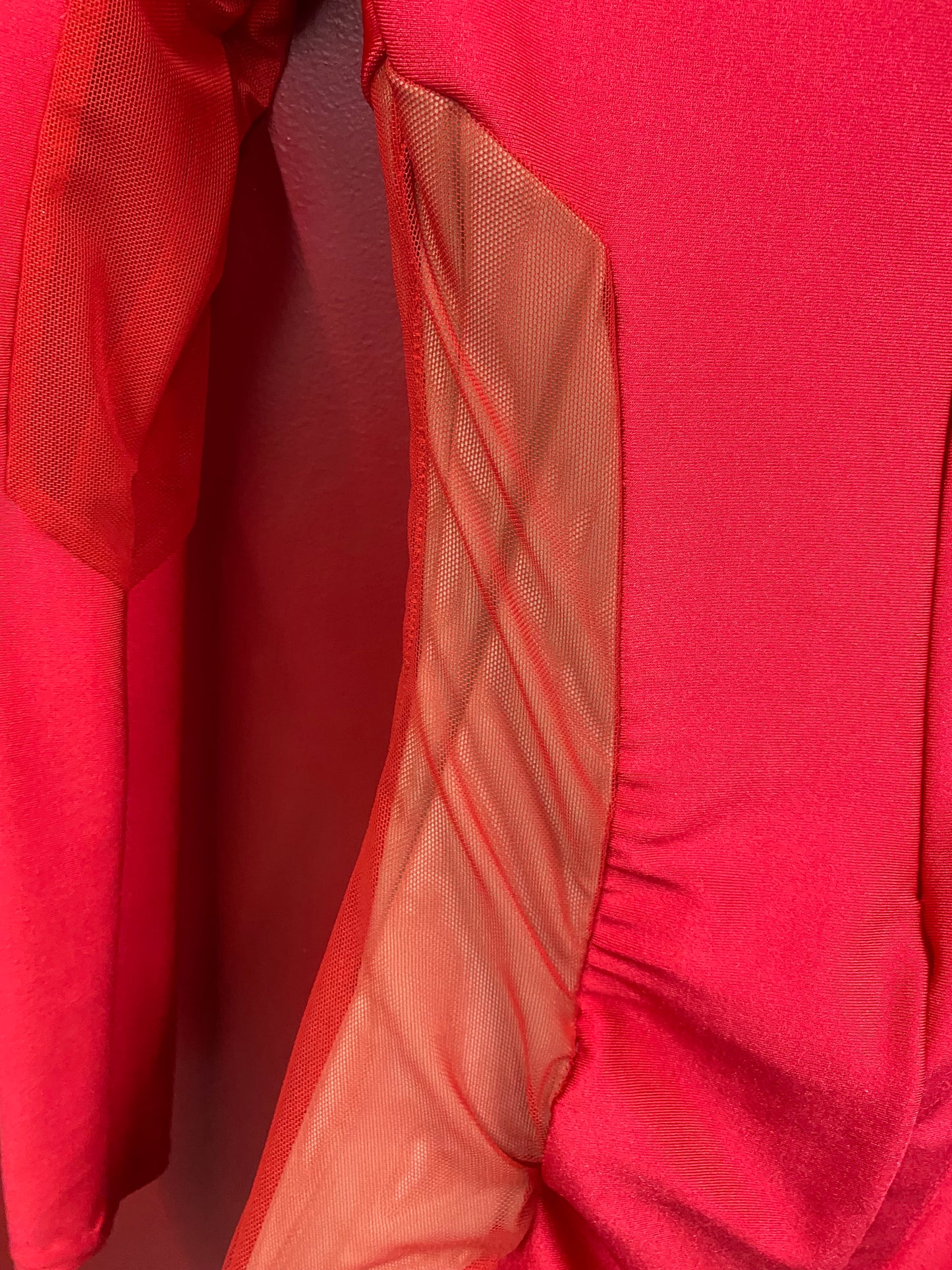 Small Red Mesh Cutout Catsuit