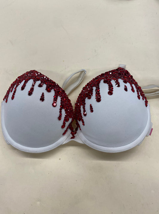 34C Blood Drip Rhinestone Bra
