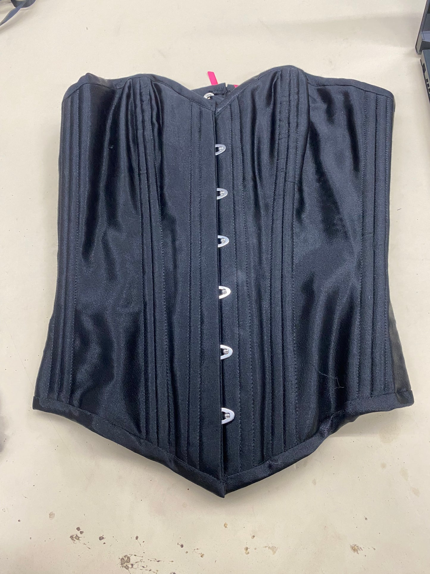 24" Black Satin Overbust Corset