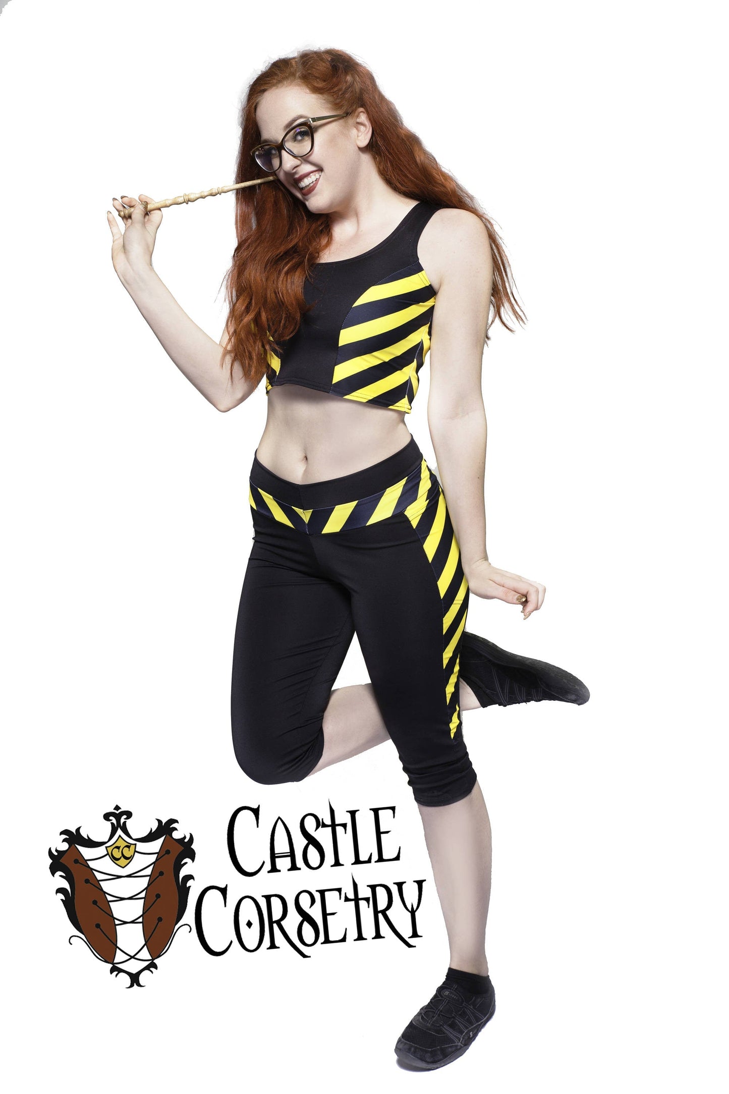 Medium Yellow #BasicWitchWear Workout Capri Pants