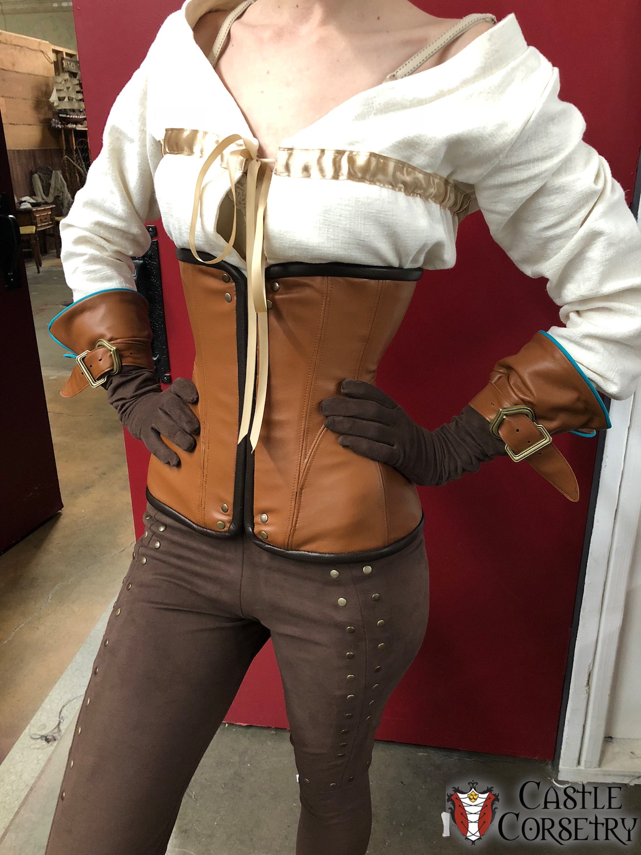 Ciri Leather Long Line Corset