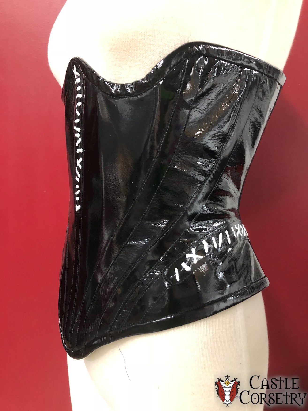 Cat Lady Leather Long Line Corset