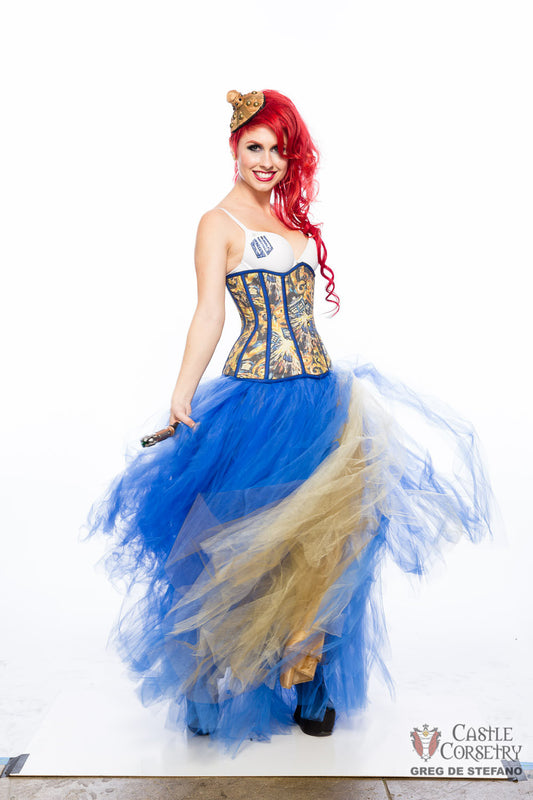Van Gogh Exploding Police Box Long Line Corset