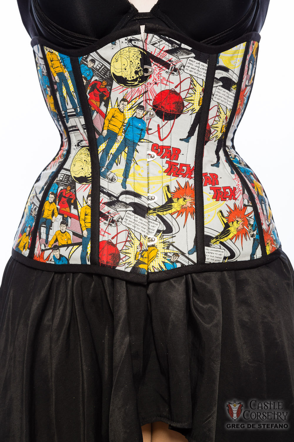 Final Frontier Comic Print Long Line Corset