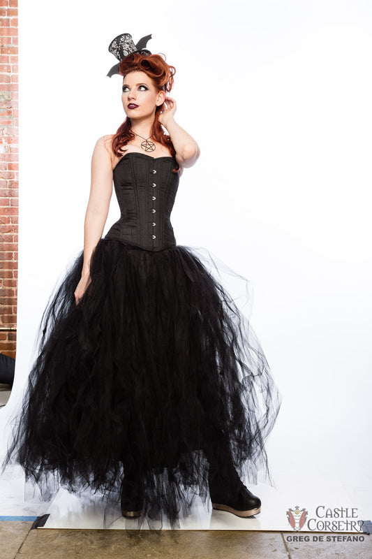 Black Silk Overbust Corset