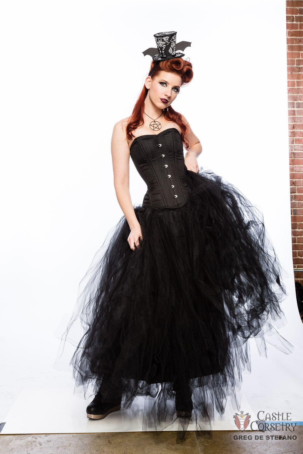 Black Silk Overbust Corset