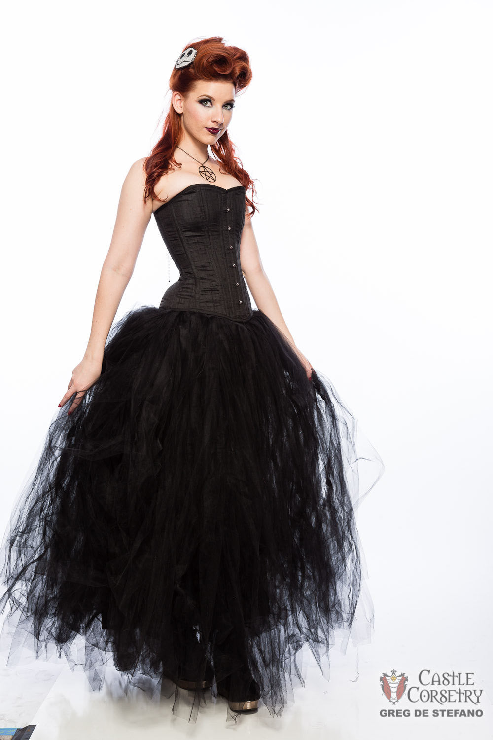 Black Silk Overbust Corset