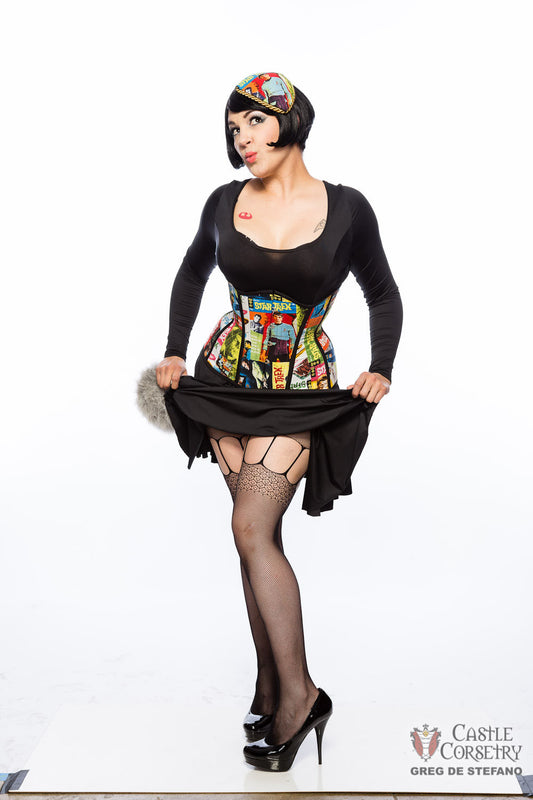Final Frontier Photo Print Long Line Corset