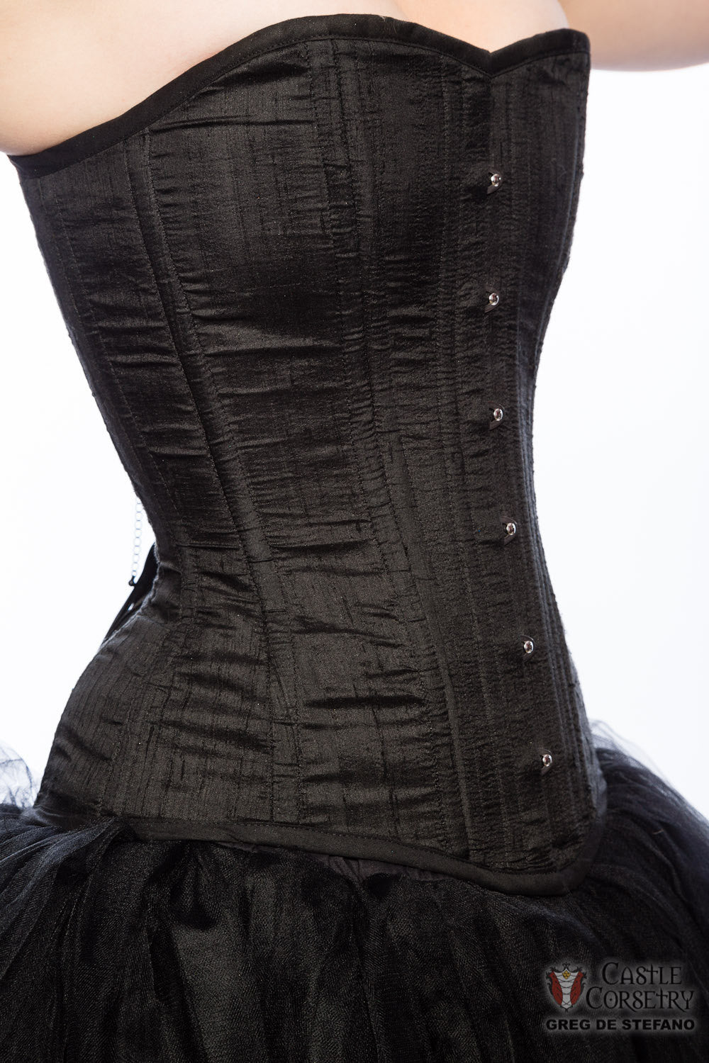 Black Silk Overbust Corset