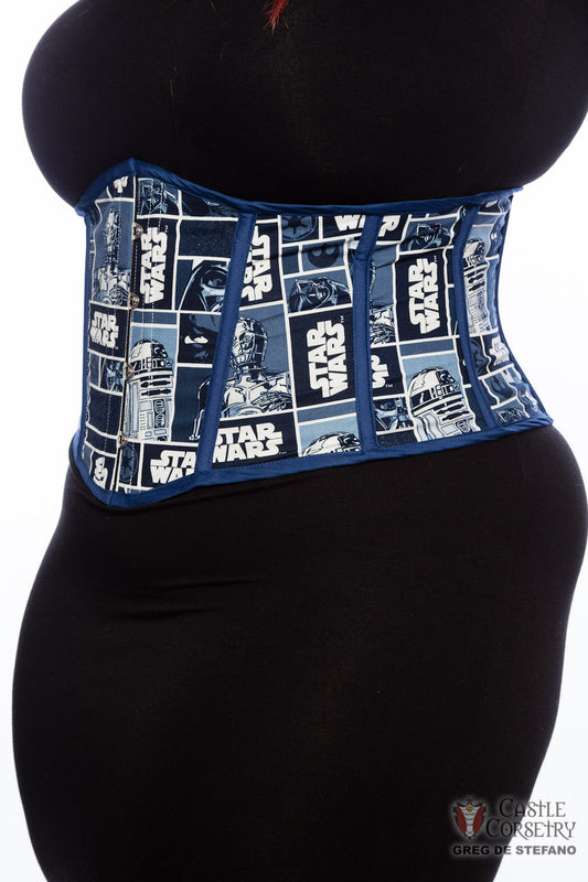 Size 18" Droids Blue Squares Waist Cincher