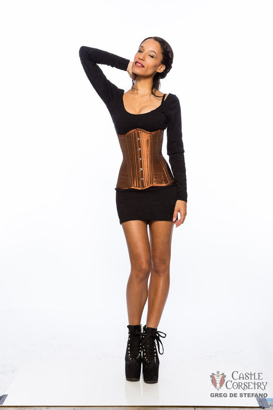 Bronze Long Line Waist-Training Corset