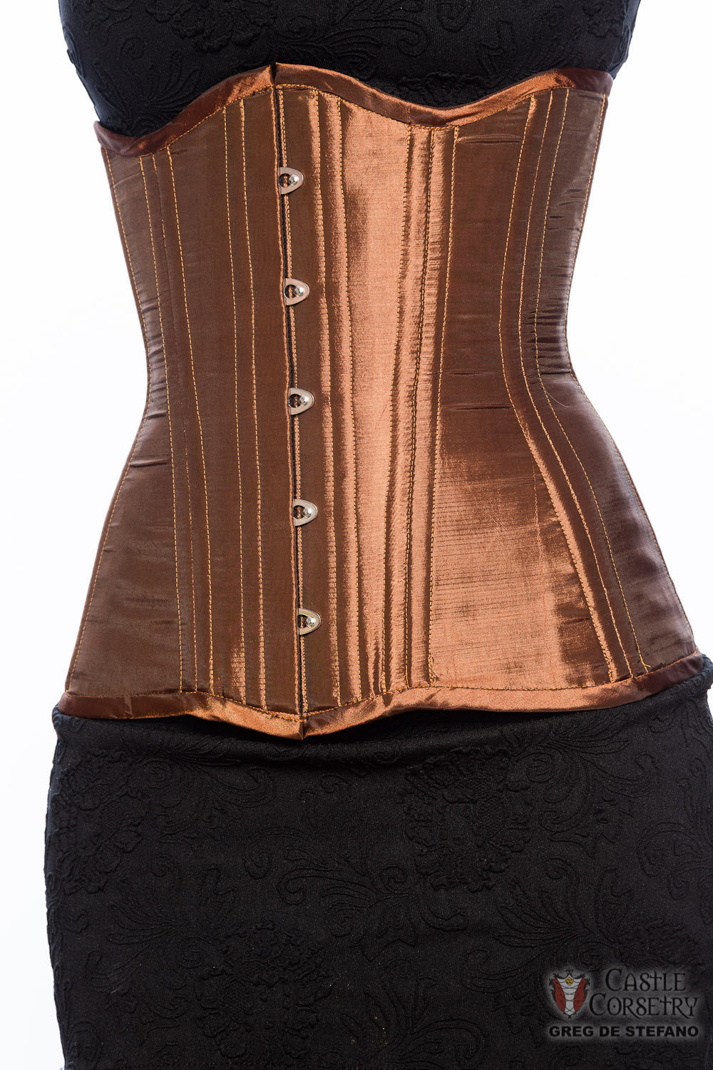 Bronze Long Line Waist-Training Corset