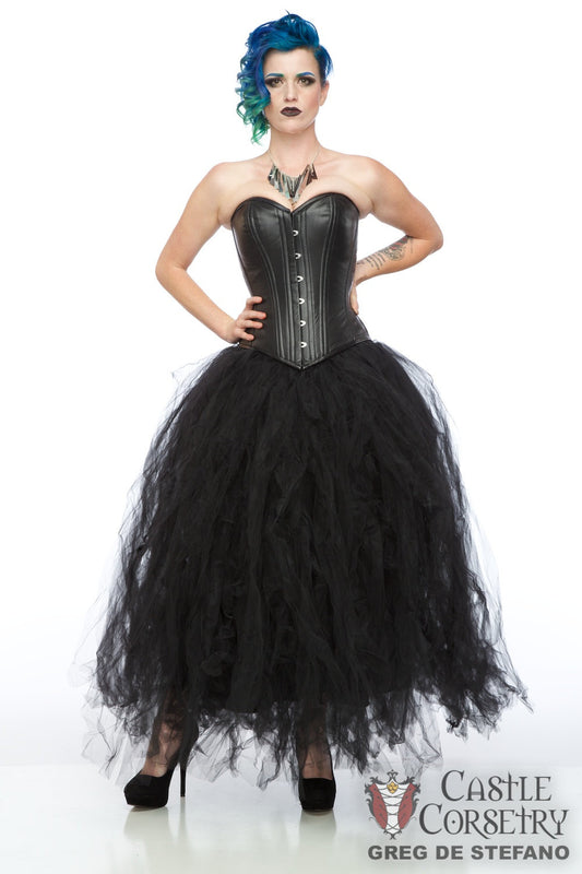 Black Leather Overbust Corset