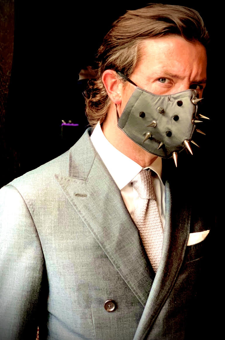 Charcoal Spiked 'Face Mace' Mask