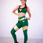 Small Green Cosmic Fire Gym Pants