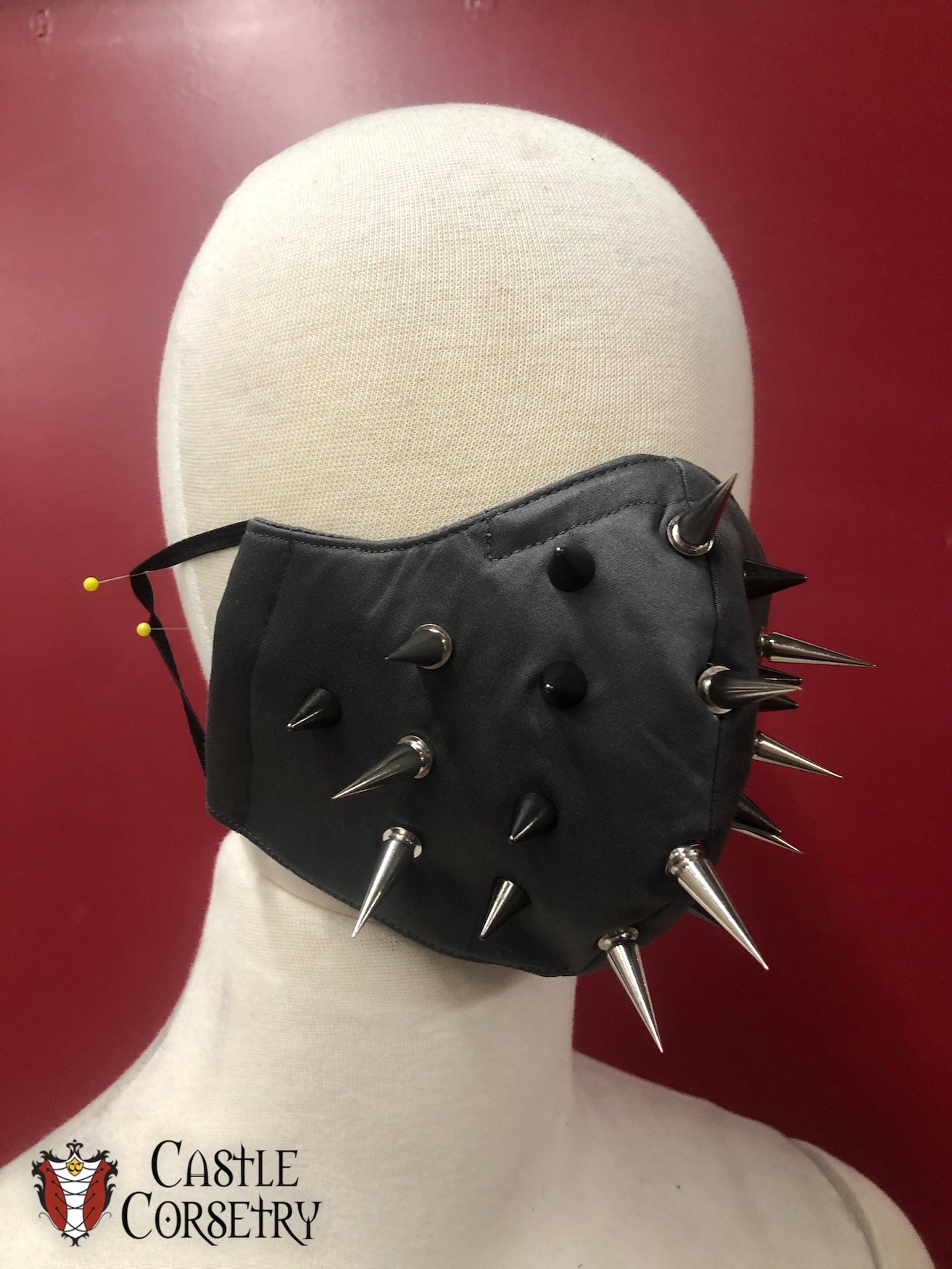 Charcoal Spiked 'Face Mace' Mask