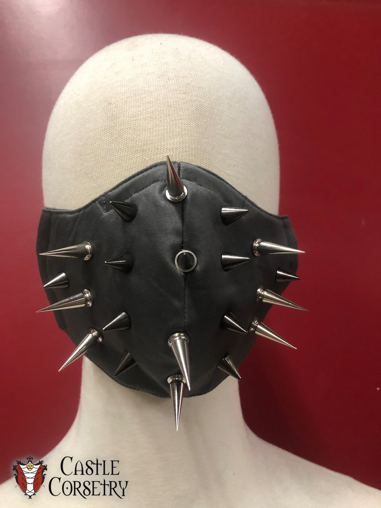Charcoal Spiked 'Face Mace' Mask