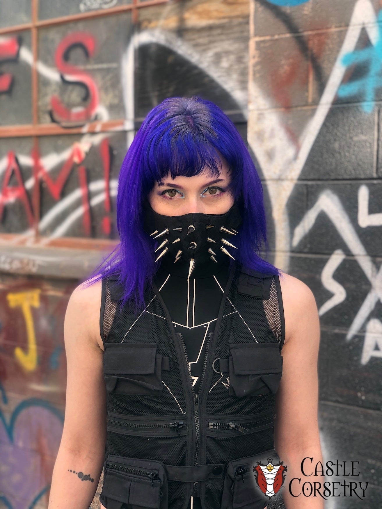 Metal Spiked 'Face Mace' Mask