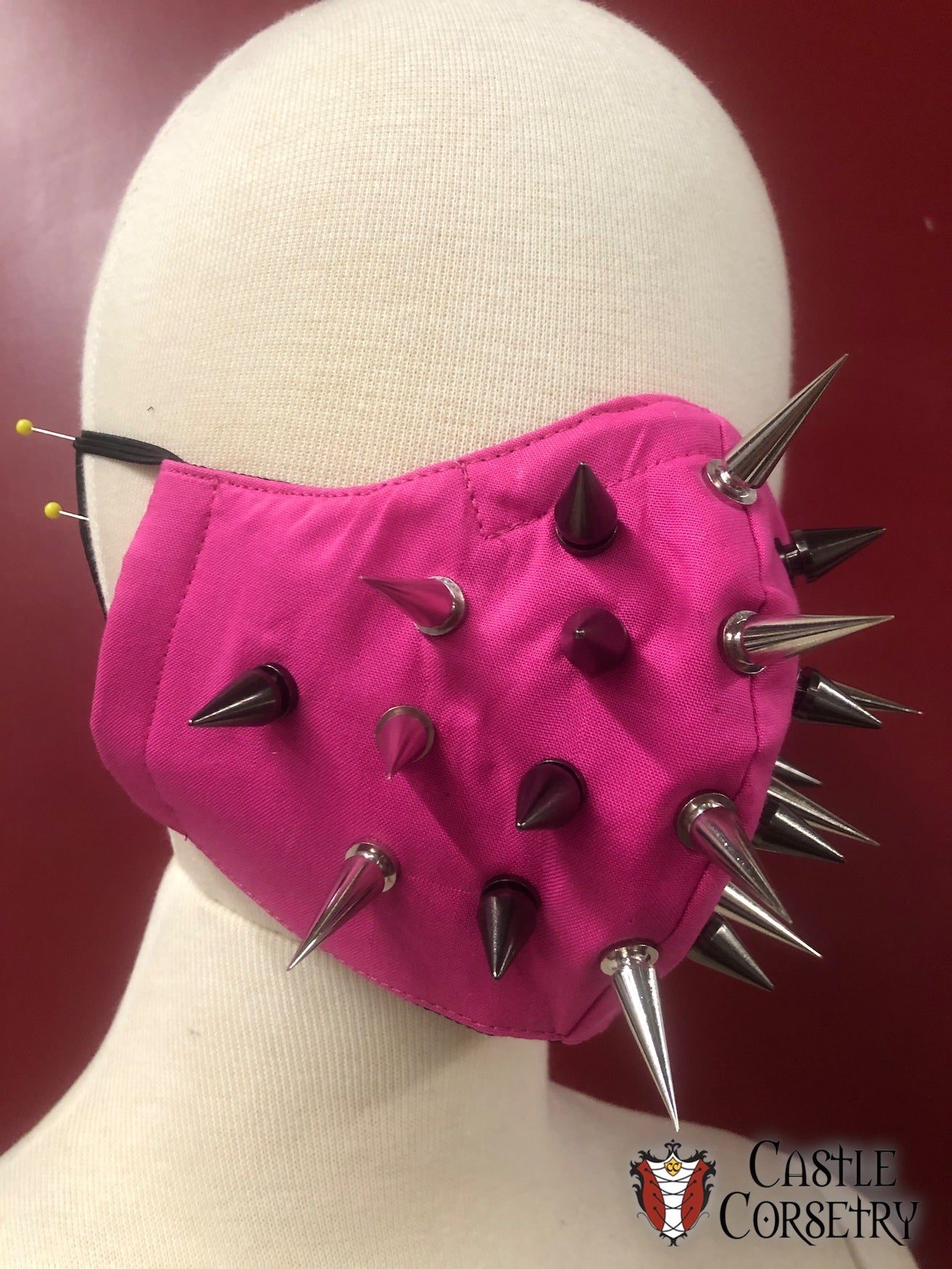 Hot Pink Spiked 'Face Mace' Mask