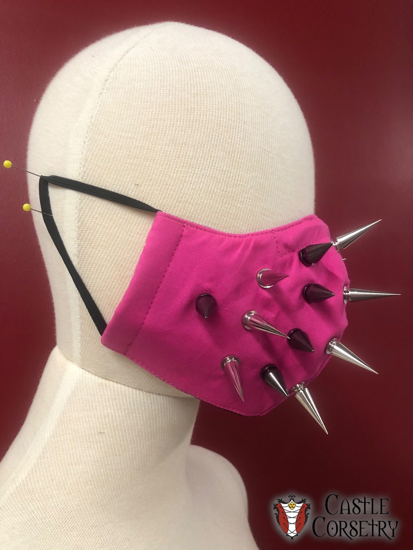 Hot Pink Spiked 'Face Mace' Mask