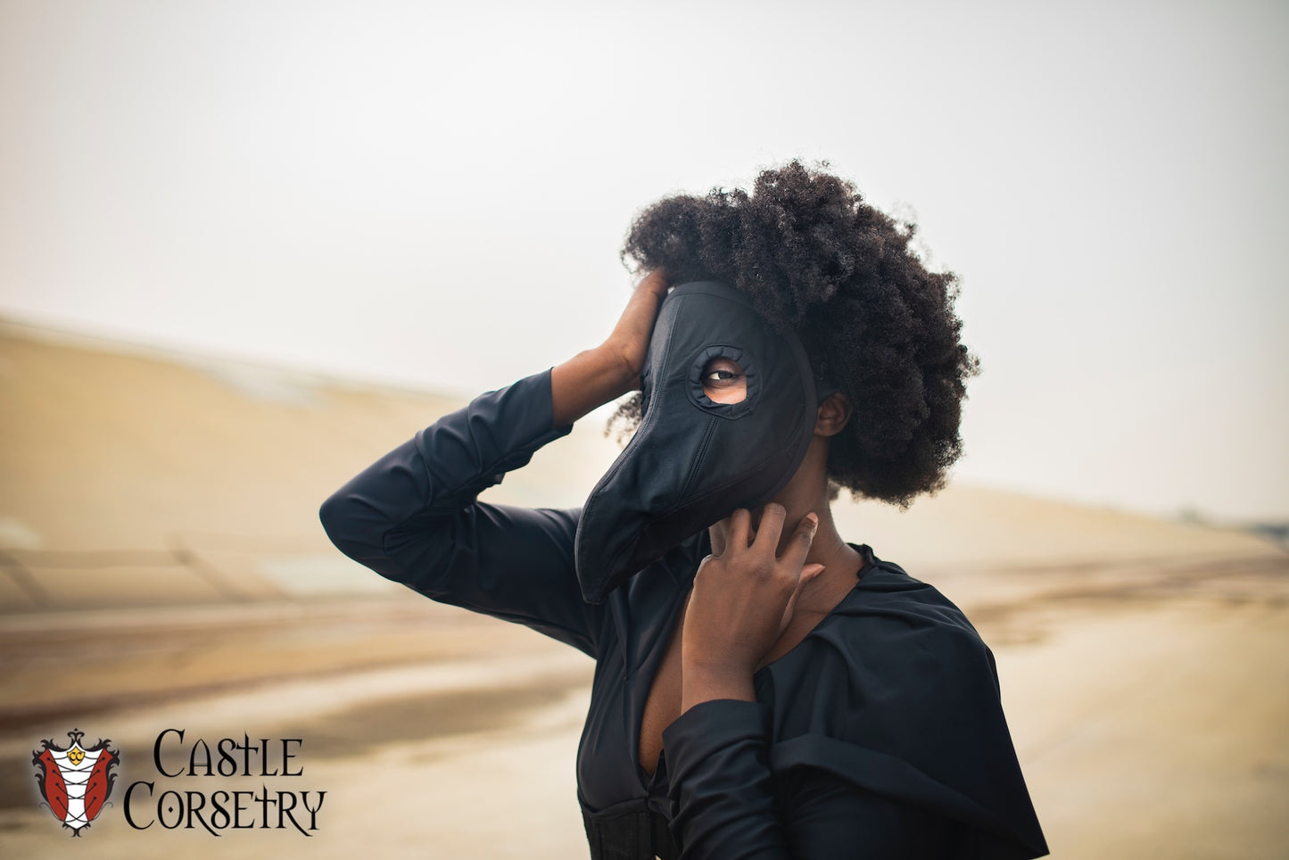 Black Cotton Plague Doctor Face Mask