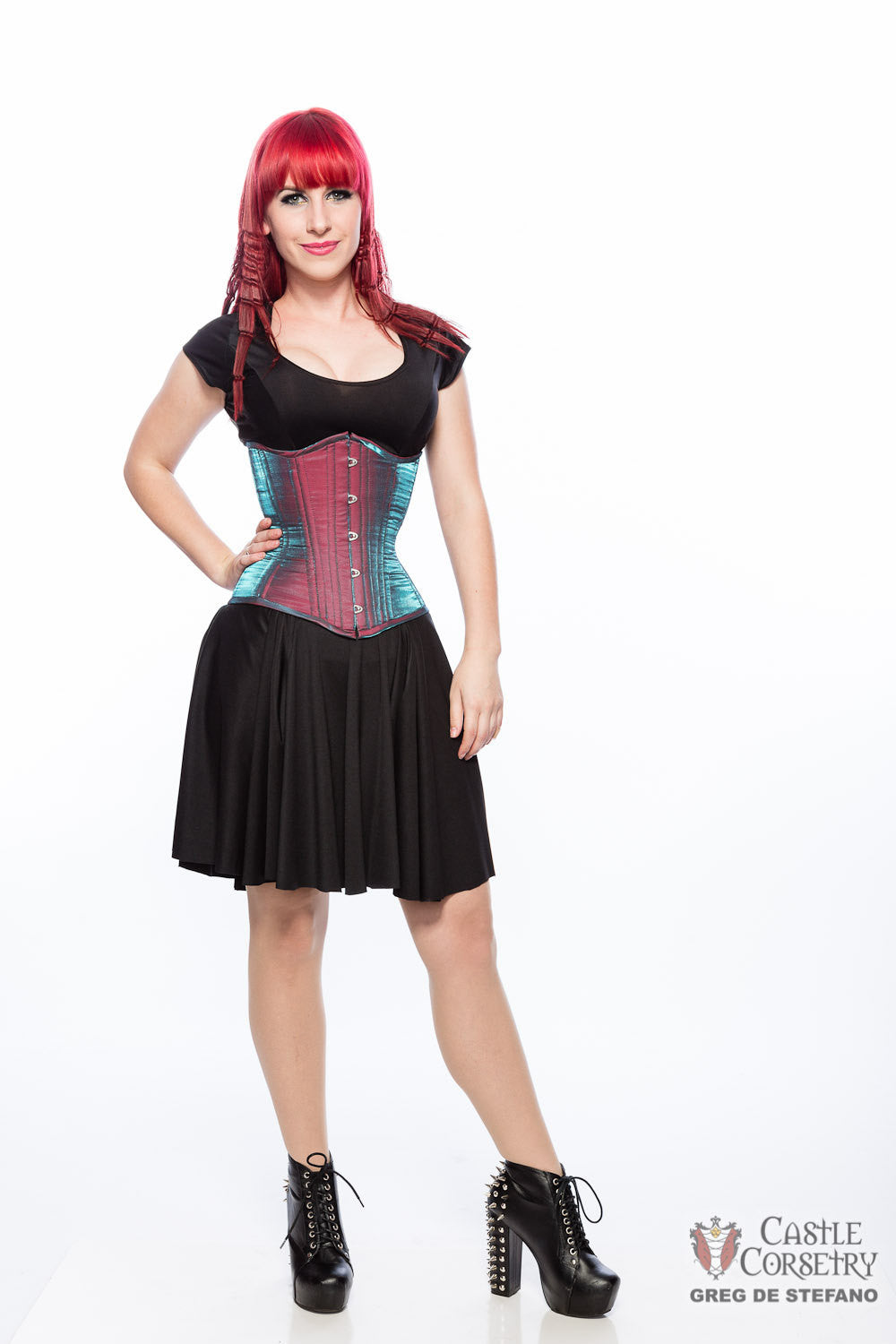 Taffeta Two Tone Long Line Corset