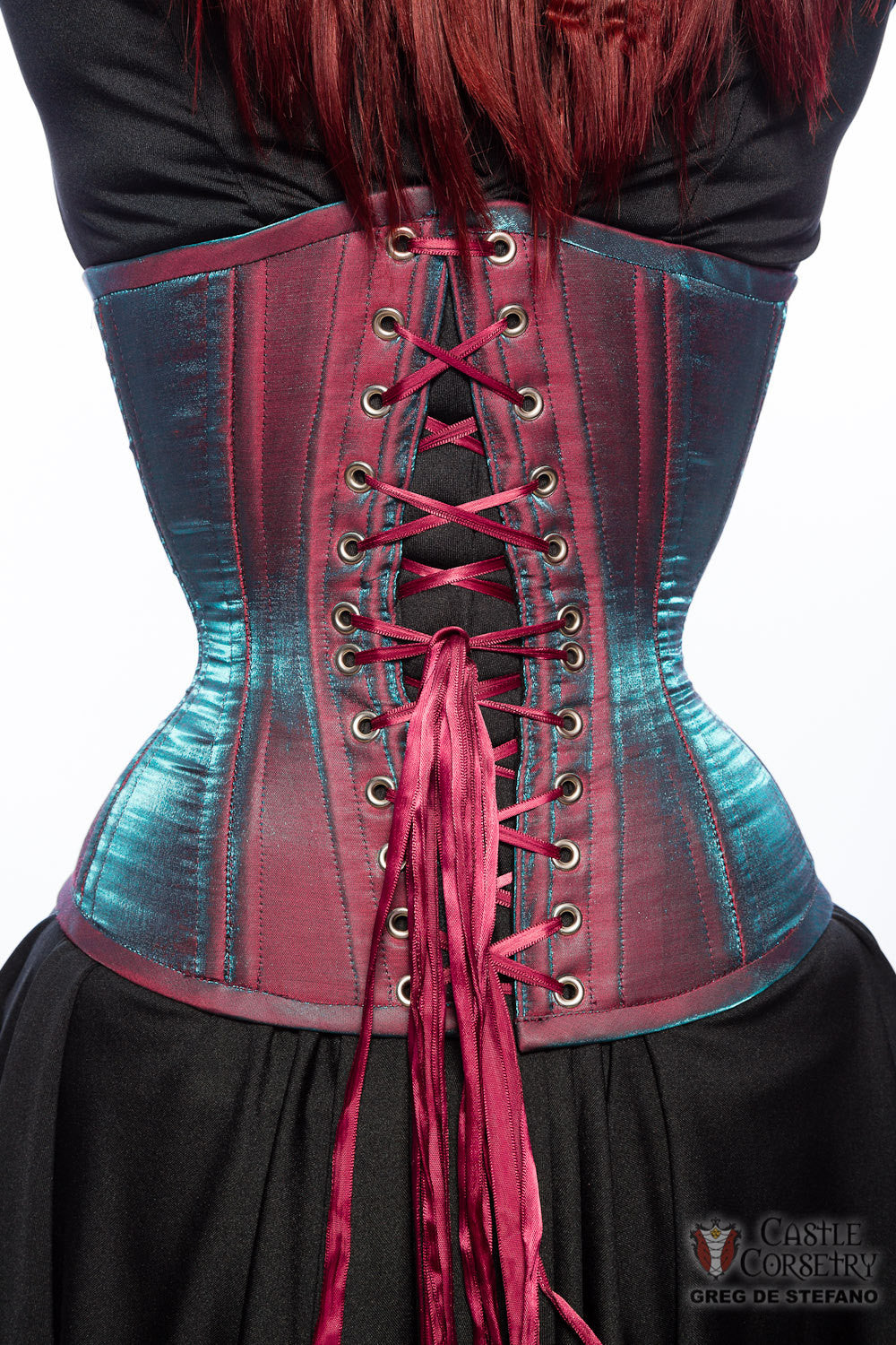 Taffeta Two Tone Long Line Corset