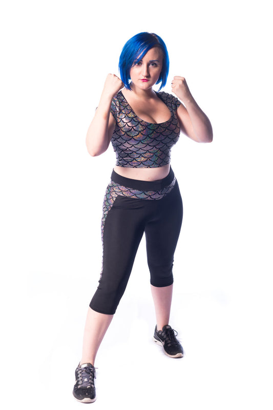 Mermaid Cap-Sleeved Crop Top